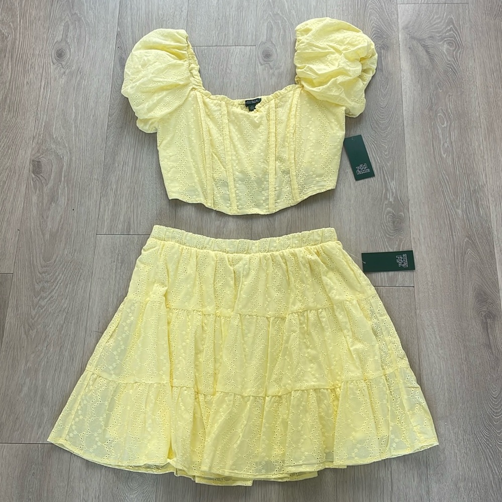 Target Wild Fable Yellow Eyelet 2-Piece Set New with Tags Medium